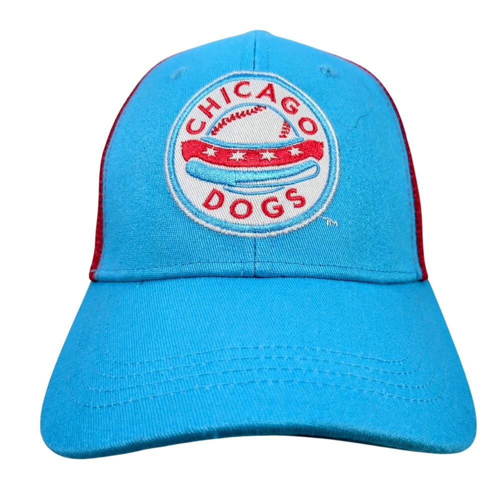 Chicago Dogs Trucker Hat Adjustable Snapback Blue Red Baseball Cap BWM GLOBAL